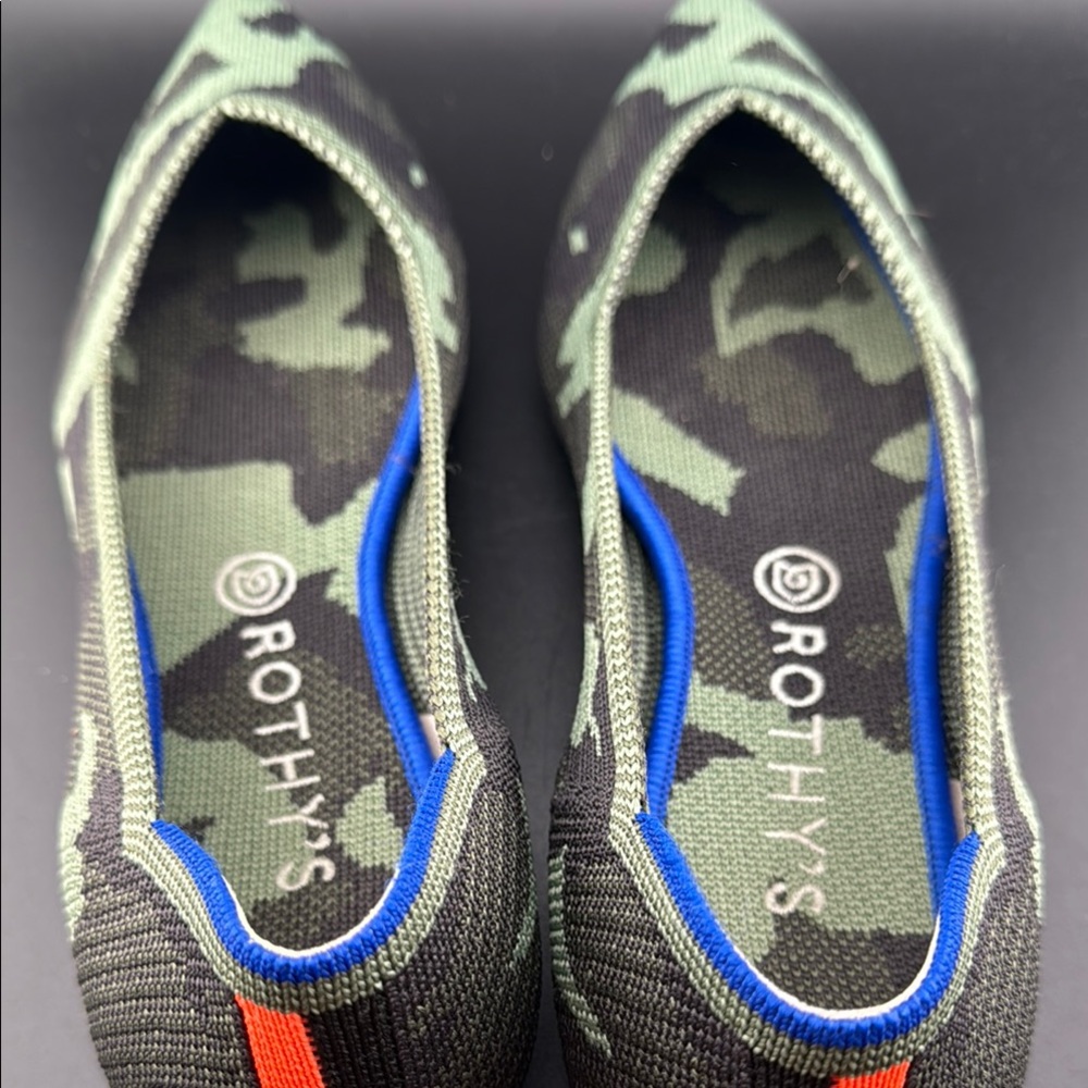 Rothy's Green and Black Flats with Camouflage Design - Picture 5 of 5